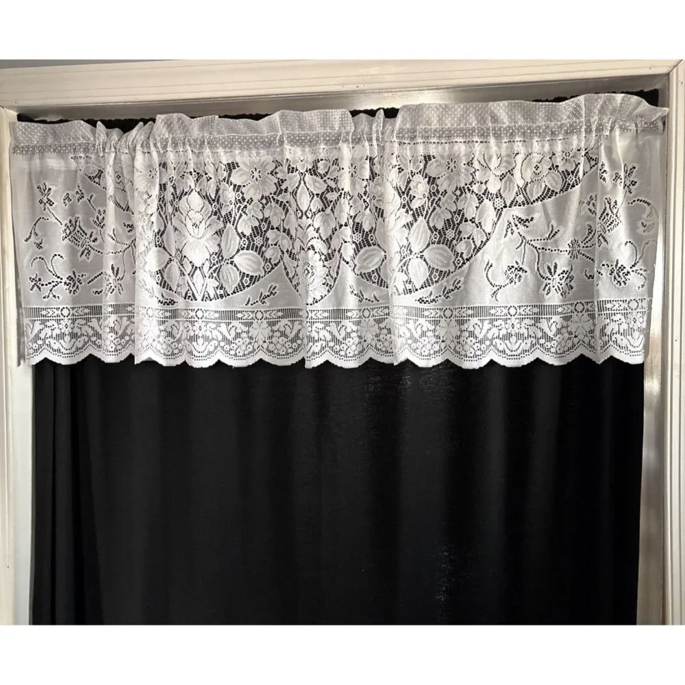 Delicate Floral Lace Curtain Valance 56